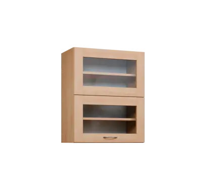 CHVVP - 6S horní skříňka, 2 výklopy, prosklená, 730x600x300, javor horský